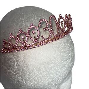Happy 30th birthday pink rhinestone princess tiara crown